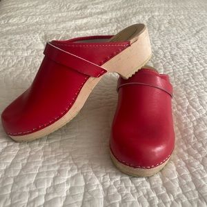 Lotta of Stockholm cherry red leather clogs. Size 43 or womens 12